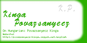 kinga povazsanyecz business card